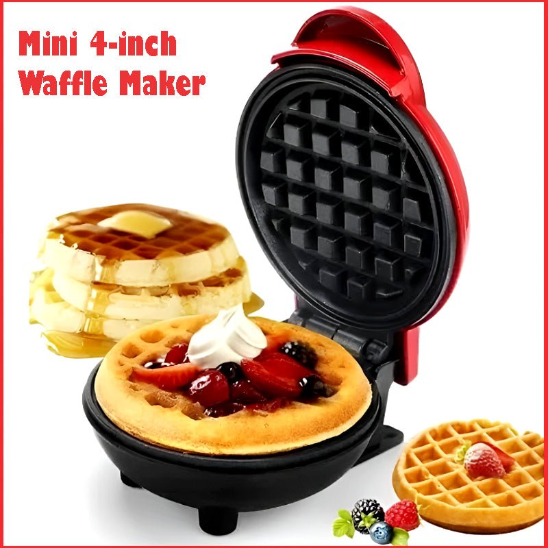 Compact 4-Inch Electric Mini Waffle Maker – Fast, Easy & Non-Stick