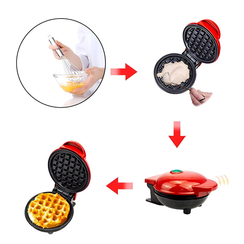 Compact 4-Inch Electric Mini Waffle Maker – Fast, Easy & Non-Stick