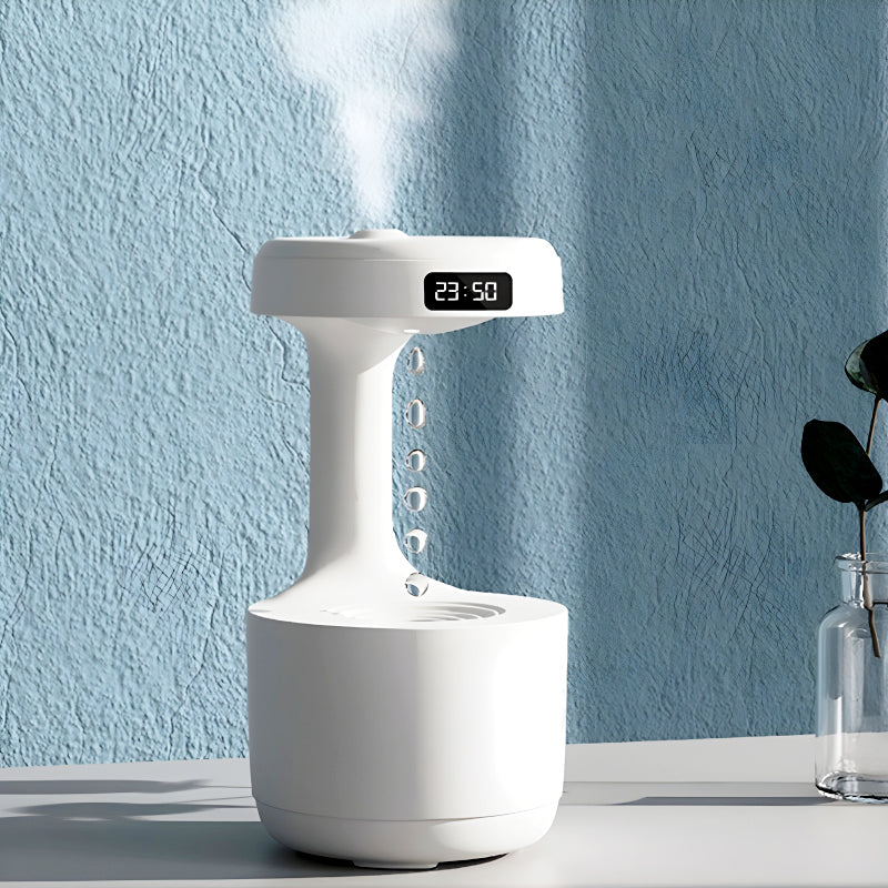 600ml Anti-Gravity Cool Mist Humidifier with Clock & Aroma Diffuser