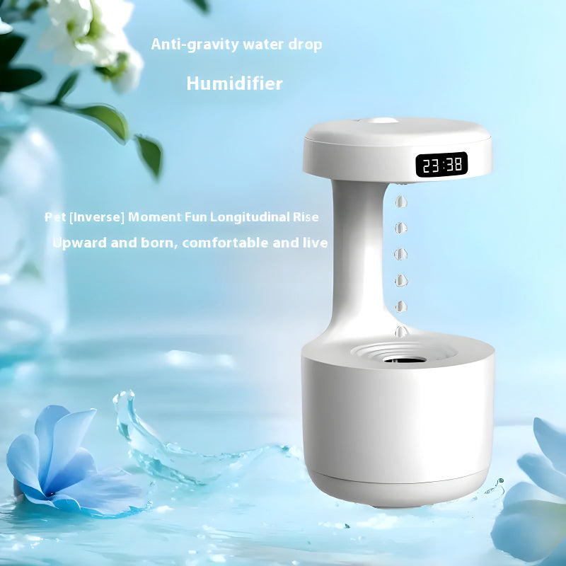 600ml Anti-Gravity Cool Mist Humidifier with Clock & Aroma Diffuser