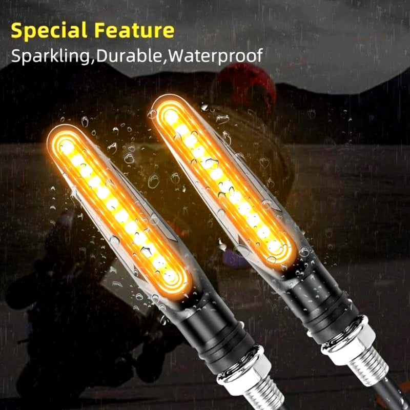 (2PCS) Universal Audi-Style LED Flowing Turn Signal Lights – Dynamic Indicators for All Motorcycles