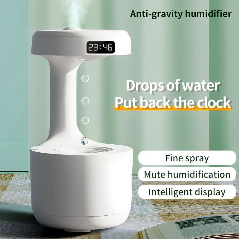 600ml Anti-Gravity Cool Mist Humidifier with Clock & Aroma Diffuser