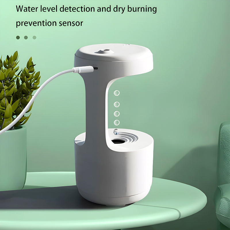 600ml Anti-Gravity Cool Mist Humidifier with Clock & Aroma Diffuser