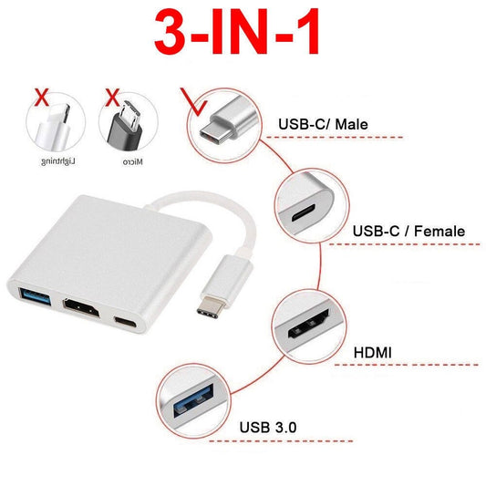 3-in-1 USB-C to HDMI & USB 3.0 Multiport Adapter