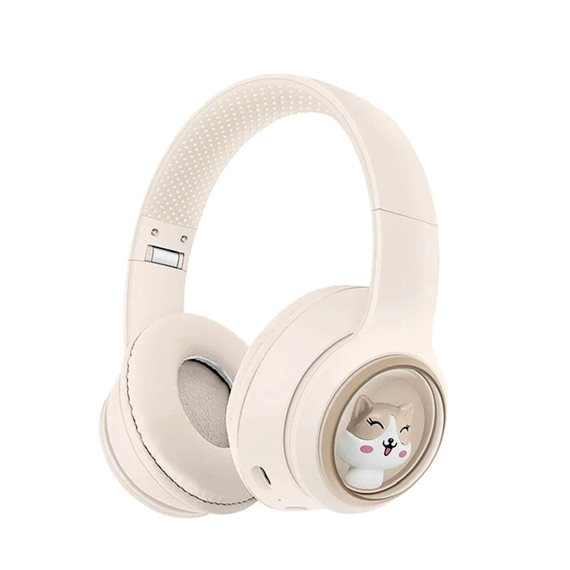 AKZ-08 Cartoon Design Bluetooth 5.3 Wireless Headphones – Hi-Res Audio, Long Battery, Built-in Mic
