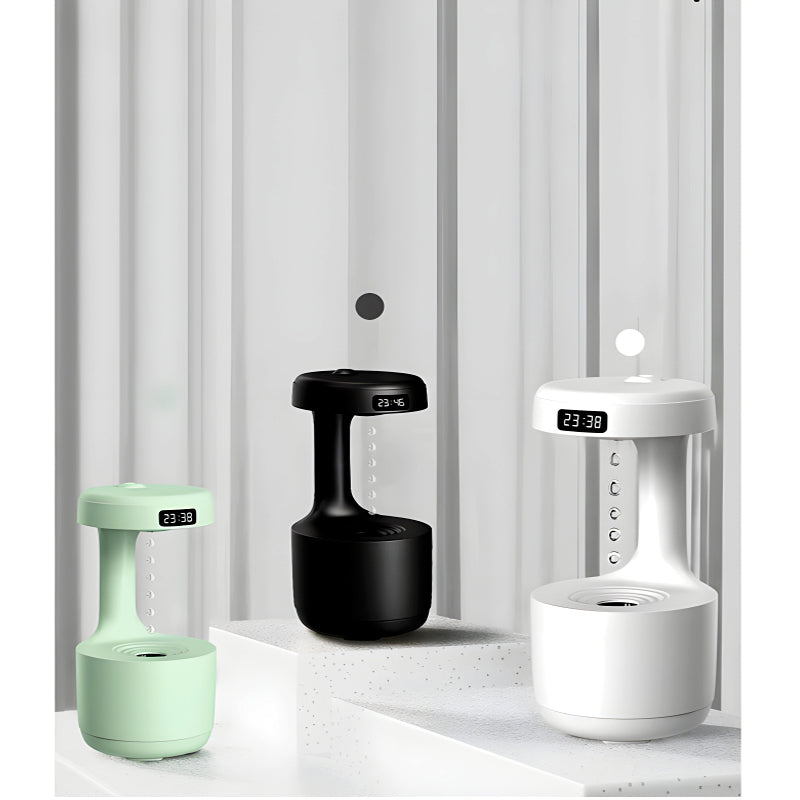 600ml Anti-Gravity Cool Mist Humidifier with Clock & Aroma Diffuser