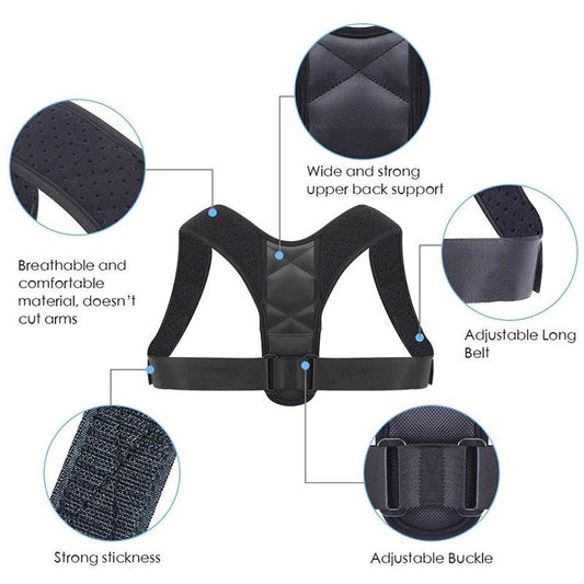 Adjustable Posture Corrector – Back & Shoulder Support Belt for Pain Relief