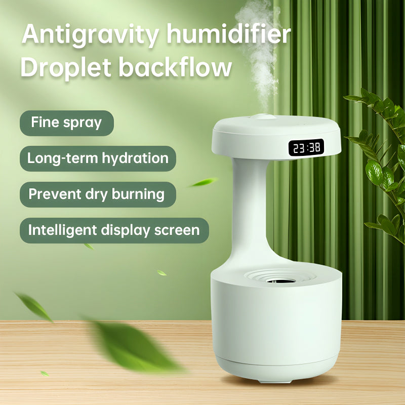 600ml Anti-Gravity Cool Mist Humidifier with Clock & Aroma Diffuser