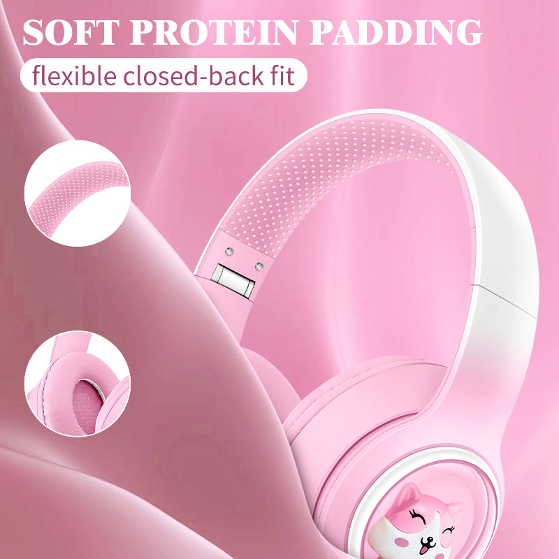 AKZ-08 Cartoon Design Bluetooth 5.3 Wireless Headphones – Hi-Res Audio, Long Battery, Built-in Mic