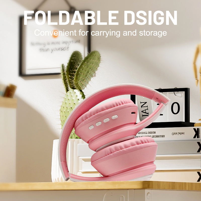 AKZ-08 Cartoon Design Bluetooth 5.3 Wireless Headphones – Hi-Res Audio, Long Battery, Built-in Mic