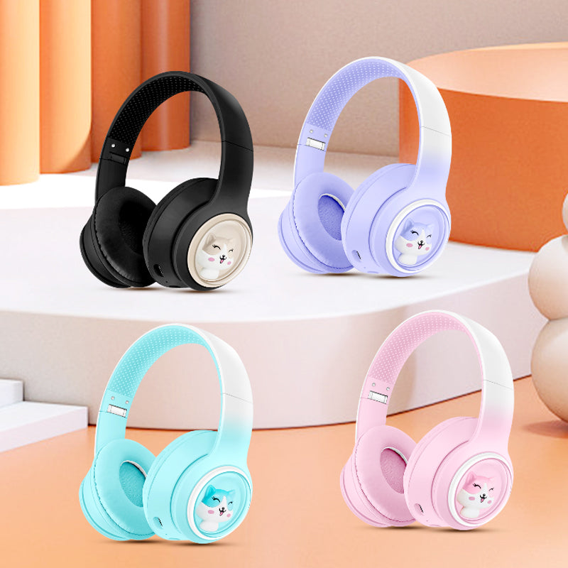 AKZ-08 Cartoon Design Bluetooth 5.3 Wireless Headphones – Hi-Res Audio, Long Battery, Built-in Mic