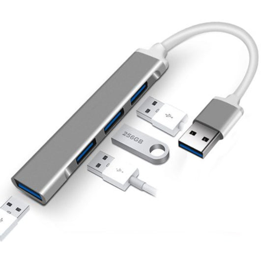 Aluminum Shell 4-Port USB 3.0 Hub – Portable & High-Speed