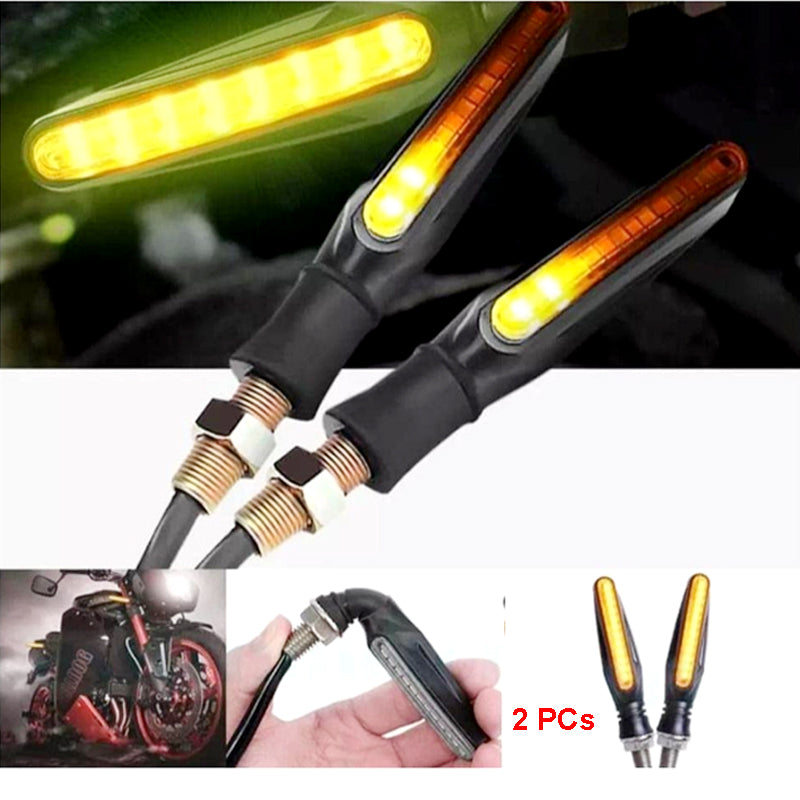 (2PCS) Universal Audi-Style LED Flowing Turn Signal Lights – Dynamic Indicators for All Motorcycles
