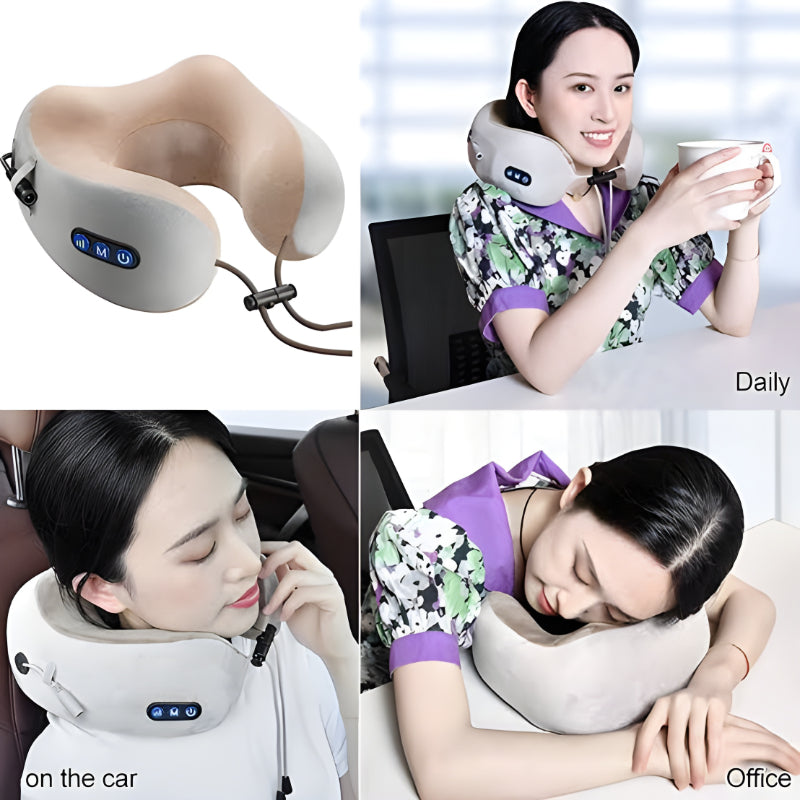 Compact & Versatile Electric U-Shaped Massage Pillow – Perfect for Home, Car & Outdoor Relaxation