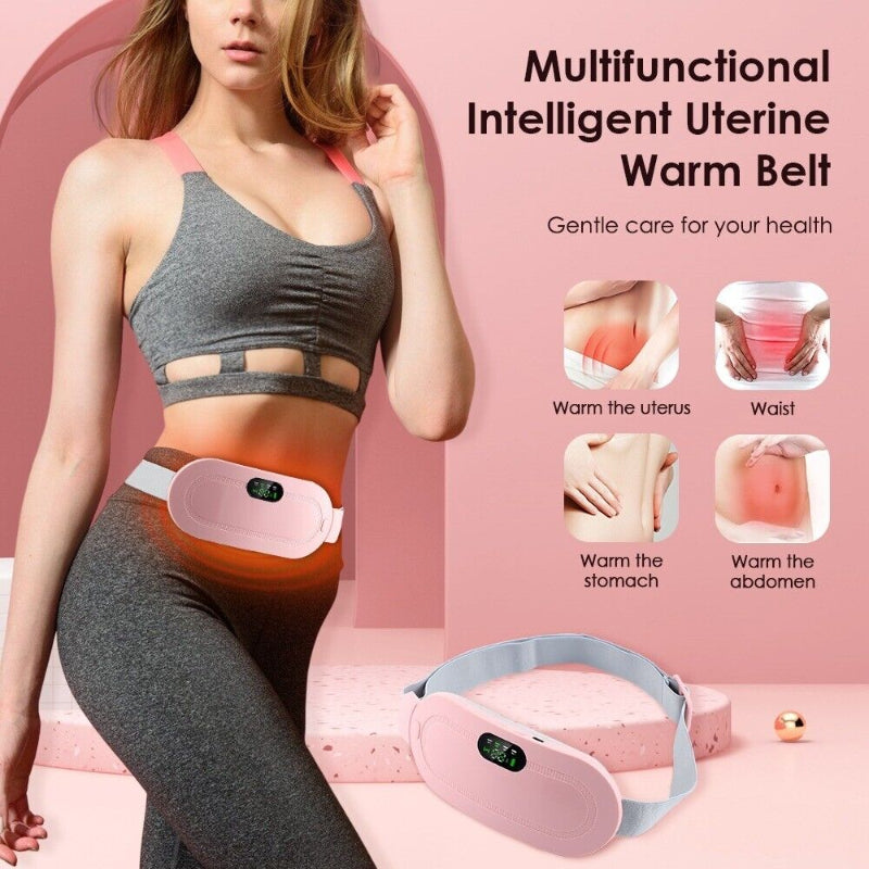 Smart Menstrual Heating Pad – Digital Display with Vibration & Warmth for Waist & Cramps Relief